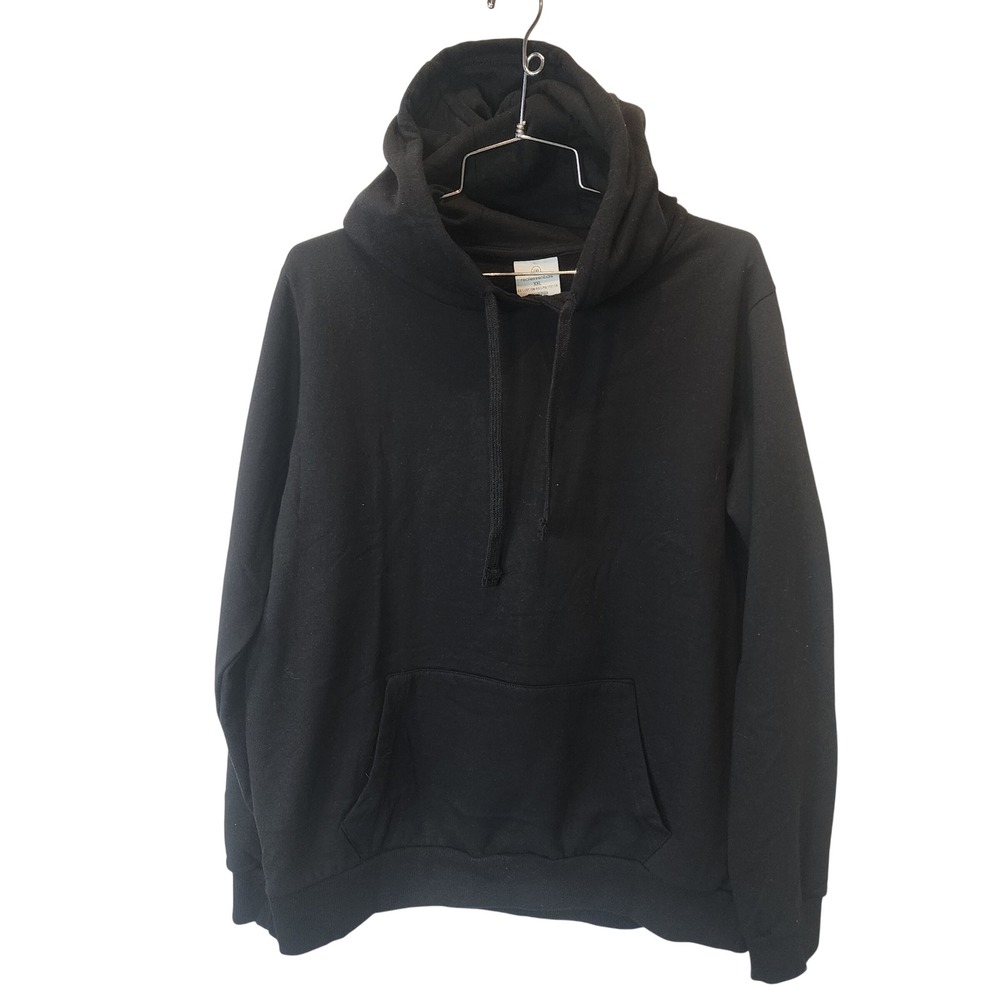 Real Essentials Hoodie Mens XXL Black Pullover Drawstring Pocket Athleisure NWOT